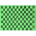 thumbnail image 1 of Ahgly Company Indoor Rectangle Checkered Emerald Green Modern Area Rugs, 3' x 5', 1 of 4