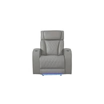 Fortuner Modern Style Recliner Chair Made with Faux Leather and Wood in Gray