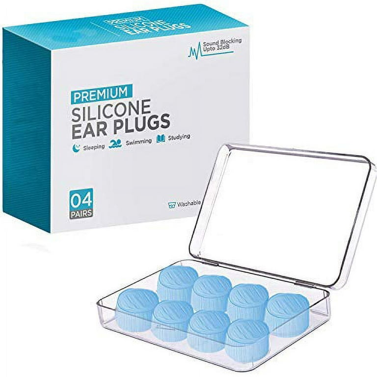 Carevas Noise Cancelling Ear Plugs Sound Blocking Earplug Noise Reduction  Reusable with Storage Case for Sleeping Snoring Swimming 