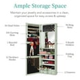 thumbnail image 6 of Best Choice Products Hanging Mirror Jewelry Armoire, Door or Wall Mounted Cabinet w/ LED Lights, Lock - Sage, 6 of 9