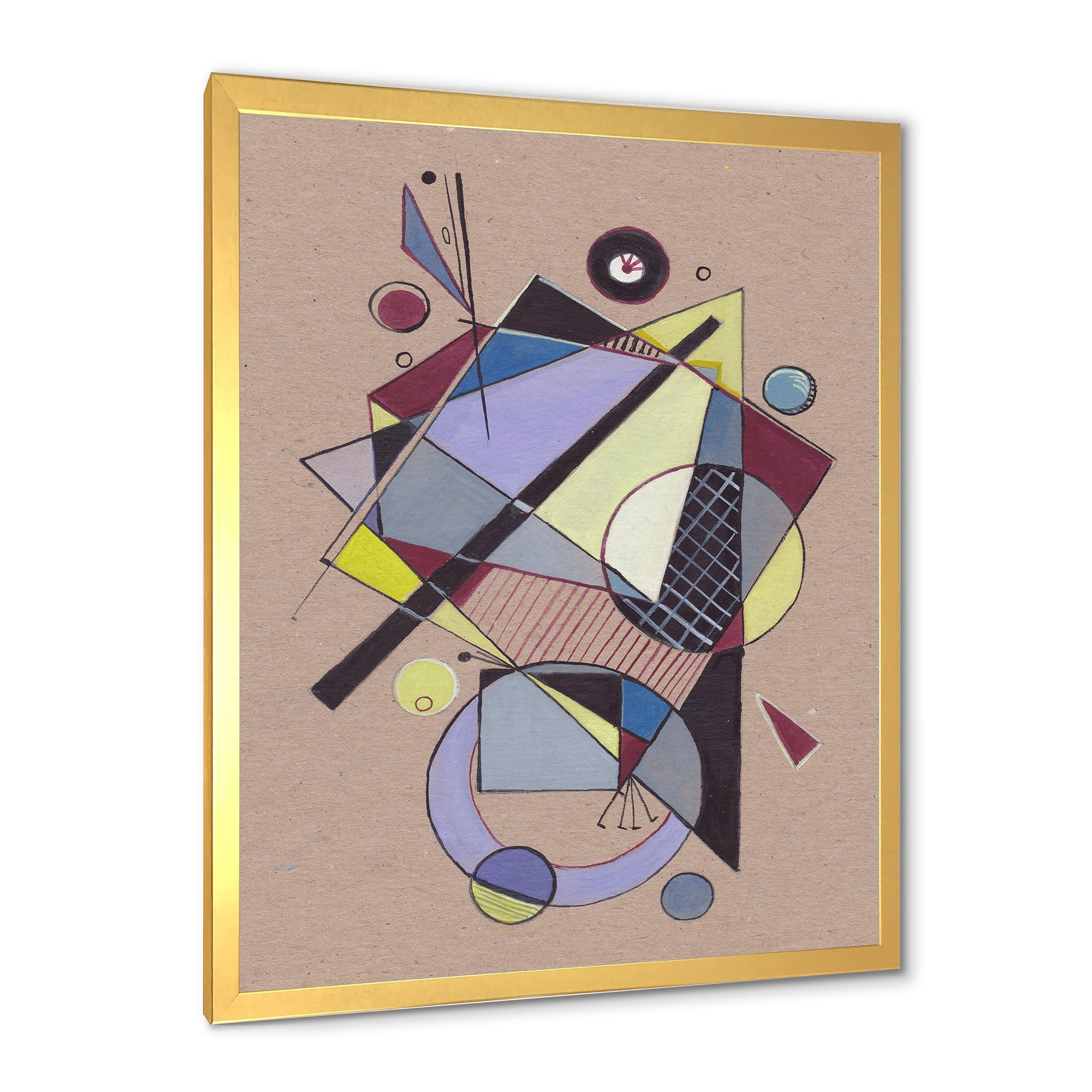 Designart 'Abstract Compositions Of Colored Geometric IV' Modern Framed Art Print