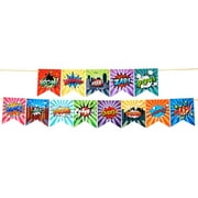 Avengers Superhero Birthday Flag, Spider-Man Thor Hulk Paper Banner