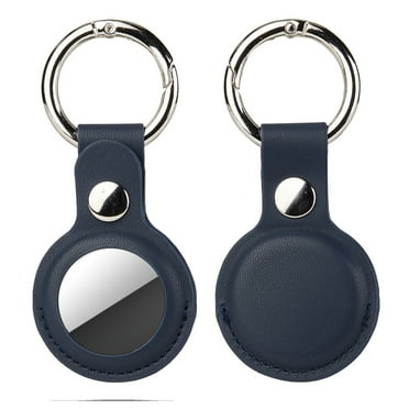 Case for AirTag with Keychain Ring, Protective Leather Holder Tracker Cover with Keyring Compatible with Apple New Air Tag 2021 for Pets, Keys, Luggage, Backpacks