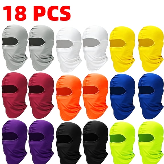 18 PCS Balaclava Face Mask, Ski Mask for Men Women Summer Cooling Neck Gaiter, Sun Protector Windproof Breathable Motorcycle