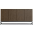 thumbnail image 5 of Simpli Home Banting 72 inch Wide Solid Wood Modern Industrial 4 Door Sideboard Buffet in Walnut Brown, 5 of 14