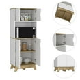 thumbnail image 3 of FM FURNITURE Brussel 2-Door Engineered Wood Microwave Pantry Cabinet in White, 3 of 7