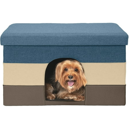 UPC: 0842229114027 | FurHaven Pet Products Large Pet House Ottomon for Dogs & Cats – Beach House Stripe