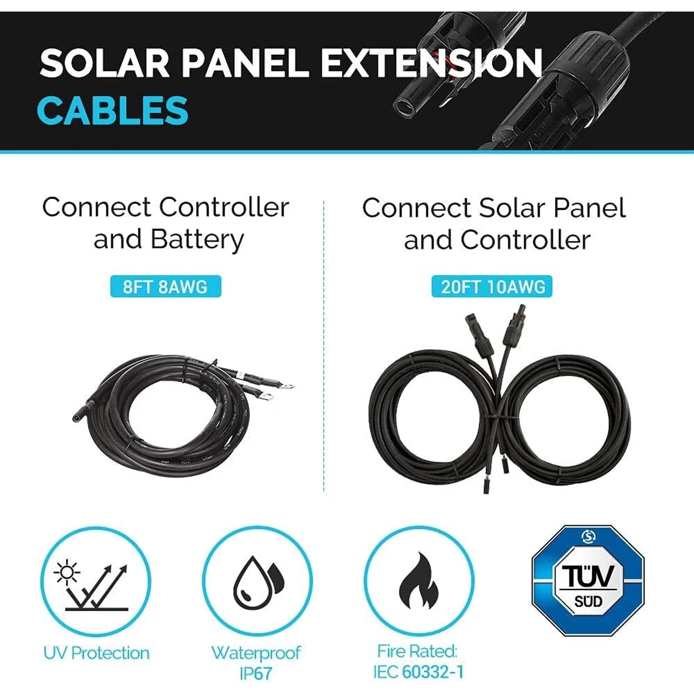 Renogy 100W 12V Solar Panel Starter Kit Monocrystalline Solar Panel+30A LCD PWM