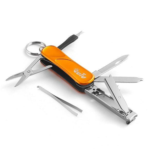 Llavero multiherramienta, cortauñas OUTU, 7 en 1, EDC Tool, naranja