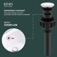 thumbnail image 3 of Desagüe emergente cromado para lavabo de baño KENES con rebosadero, 3 of 9