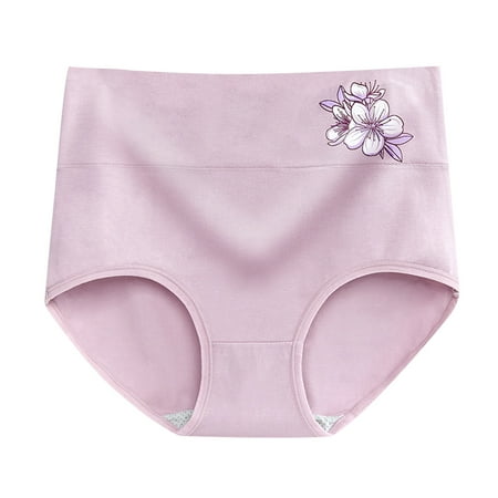 

Sngxgn High Waisted Panties For Women Women s High Waist Cotton Underwear Soft Brief Panties Regular and Plus Size Purple 2XL
