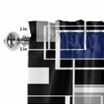 thumbnail image 5 of Kitchen Valances for Window, Navy Blue Black Geometric Lines Light Filtering Rod Pocket Valance Curtain, Abstract Modern Style Short Curtains Window Topper for Bedroom Bathroom Living Room 54x18in, 5 of 9