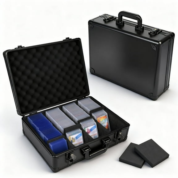 CUDNT Graded Trading Card Storage Case with Adjustable Dividers,Top-Loaders Holder Organizer,Portable Waterproof & Dustproof Box for Sports Cards,Games Card Collection