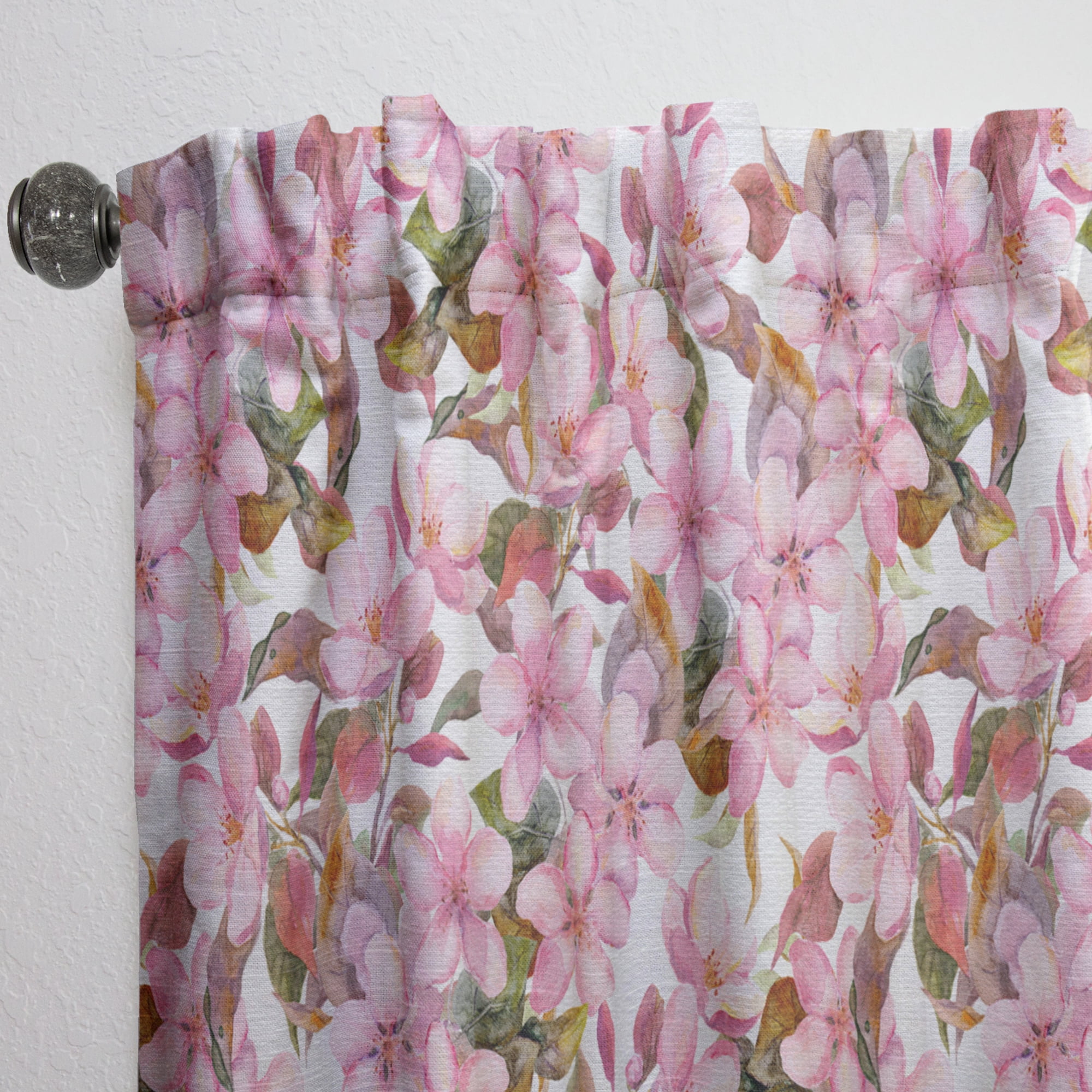 Designart 'Blossom Pink LIII' Traditional Curtain Panel