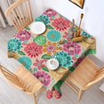 thumbnail image 2 of Pioneer Flower Floral Print Pattern Square Tablecloth,Waterproof Square Table Cover,Wipeable Spillproof Washable Table Cover for Home Kitchen Party Decor 42"X42"(107x107cm), 2 of 6