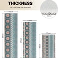 thumbnail image 4 of Blue and Pink Square Shaped Geometric Boho Pattern Kitchen Rugs Sets Of 3,Kitchen Runner Rugs Non Skid Washable,Decorative Kitchen Floor Mats for Kitchen,Sink,Laundry,17"x30"+ 17"x47" + 17"x59", 4 of 6