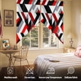 thumbnail image 5 of Red Black Geometric Swag Curtain Valance for Windows, Classic Modern Window Treatments Short Swag Topper for Kitchen Windows Bathroom Bedroom, 36"x36", 5 of 8