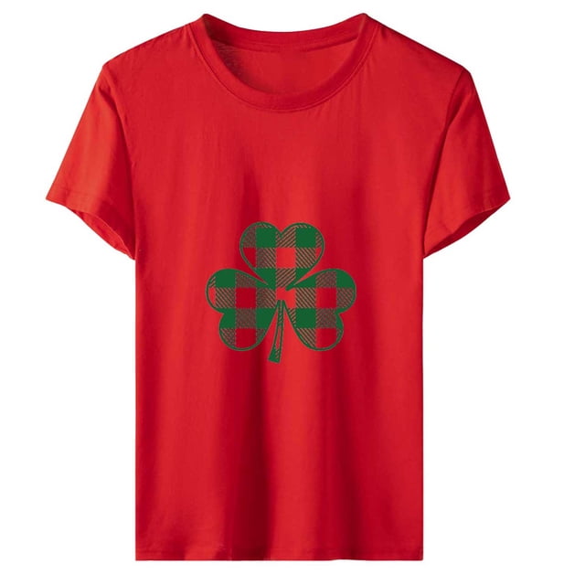 QIPOPIQ T-Shirts à Manches Courtes pour Femmes à Col Rond T-Shirts de la Saint-Patrick Tunique Shamrock T-Shirt T-Shirt Vert T-Shirts de la Saint-Patrick Hauts T-Shirt T-Shirts de Fête T-Shirts Graphiques Aubaines
