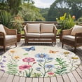 thumbnail image 4 of Spring Floral Round Area Rug 5Ft Washable Circle Rugs for Living Room Bedroom, Pink Blue Flowers Butterfly Farmhouse Non-Slip Carpet Floor Mats Indoor Outdoor Carpet Runner Aesthetic Home Decor, 4 of 8