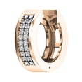 thumbnail image 1 of Dazzlingrock Collection Round White Diamond Unisex Double Row Mini Classic Hoop Earring (Only 1Pc, 0.06 ctw, Color I-J, Clarity I2-I3), 10K Rose Gold, 1 of 5