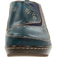 thumbnail image 2 of Women's Open-Back Hand-Painted Leather Clogs - Blue - European Size 40, 2 of 7
