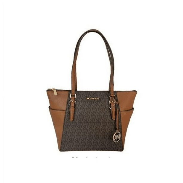 Michael Kors Charlotte Signature Large Top Zip Tote Brown