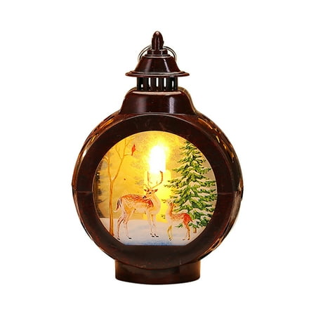 

Egmy Christmas Decorations Ornaments Wind Lamps Candle Lights Painted Small Wind Lamps Led Electronic Lights Night Lights Black 9x5x13.5cm/3.54x1.97x5.31in