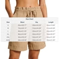 thumbnail image 4 of Women's 100% Cotton Shorts Drawstring Elastic Waist Rolled Cuff with Side Pockets, Casual Summer Beachwear Lounge Athletic for Hiking Jogging Work, Womens Cotton | VerBelle,Beige L, 4 of 7