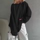 thumbnail image 4 of Blusa Mangas Largas Camisa básica para mujer, Top informal con cuello redondo, Top extragrande, traje de vacaciones de Color sólido Ygjytge Negro T L para Mujer, 4 of 6