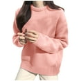 thumbnail image 2 of BONIXOOM Sweaters For Women Modern Fit Sweater Pullover Vacation Crew Neck Sweaters For Women Clearance Pink One size, 2 of 7