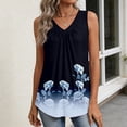 thumbnail image 5 of Women's Sleeveless Fashion Vest Blouse V Neck Dressy Casual Loose Business Shirts 2026 Summer Printed Tank Tops #01Royal Blue 2XL, 5 of 6