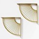 thumbnail image 1 of Juego de 2 soportes para estante triangulares flotantes de metal dorado en forma de abanico, soportes de pared, soporte para estante, estante de esquina resistente, para el hogar, oficina,, 1 of 5