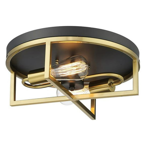 Bethel International Flush Mount Black & Gold Iron
