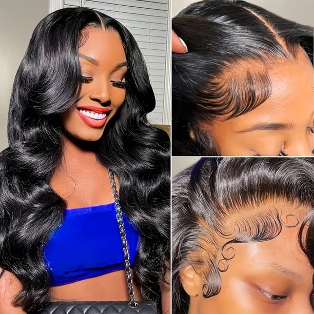 Peluca de Encaje Frontal Natural Africano con Gran Ola y Cabello Largo y Rizado