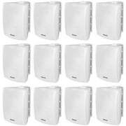 12 Rockville WET-6W 70V 6.5" IPX55 White Commercial Indoor/Outdoor Wall Speakers