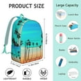 thumbnail image 2 of Tropical Paradise Backpack, Hawaii Palm Tree School Bag with Summer Beach Palm Trees Design, Vibrant Tropical Sunset, Minimalist Boho Style, 2 of 5
