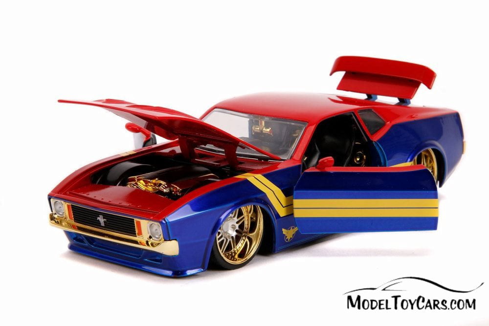 1973 Ford Mustang Mach 1 with Captain Marvel Figure, Red and