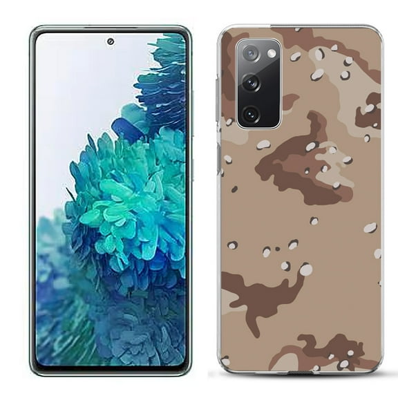 Slim-Fit Gel TPU Phone Case for Samsung Galaxy S20 FE 5G Fan Edition, by OneToughShield ® - Desert Camo