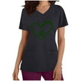 thumbnail image 3 of BiZtdJrK 2025 Happy St. Patrick's Day Scrub Tops for Women Fashion Shamrock Graphic Tees Shirts Short Sleeve Nurse Uniform Tshirts with Pocket Black XXL, 3 of 7