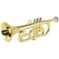 thumbnail image 2 of Trumpet 3 Tones 3 Colored Keys Simulation Play Mini Musical Wind Instruments for Children Birthday Party Toy Gold, 2 of 5