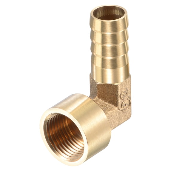 Uxcell 12mm Barbed x G3/8 Female Thread Brass Hose Barb Fitting Elbow