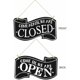 thumbnail image 5 of Two-sided open and closed wooden sign with rope for hanging vintage sign (black), 5 of 5