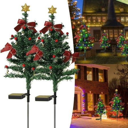 

Xinqinghao Garden Utensils Big Sale ! SOLAR CHRISTMAS DECORATIONS TREE LIGHTS Solar Lawnes Tree Lights Outdoor Christmas Tree Ground Lights Holiday Garden Yard Decoration （B）