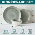 thumbnail image 5 of Pokini 24-Piece Stoneware Dinnerware Sets, Plates and Bowls Dish Sets for 8, Gradient Green, 5 of 8