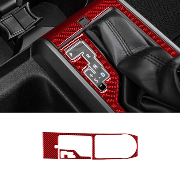 Soft Carbon Fiber Car Interior Decor Kits Red Carbon Fiber Interior Automatic Gear Shift Cover Trim For Toyota Tacoma Sticker