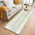 thumbnail image 3 of 2x6 Kitchen Runner Rug, Green Pink Stripes Non-Skid Rubber Backing Large Rectangle Rugs - Living Room Bedroom Home Office, Gradient Geometric Smear Art Paint Indoor Floor Mat Carpets Washable Rug, 3 of 9