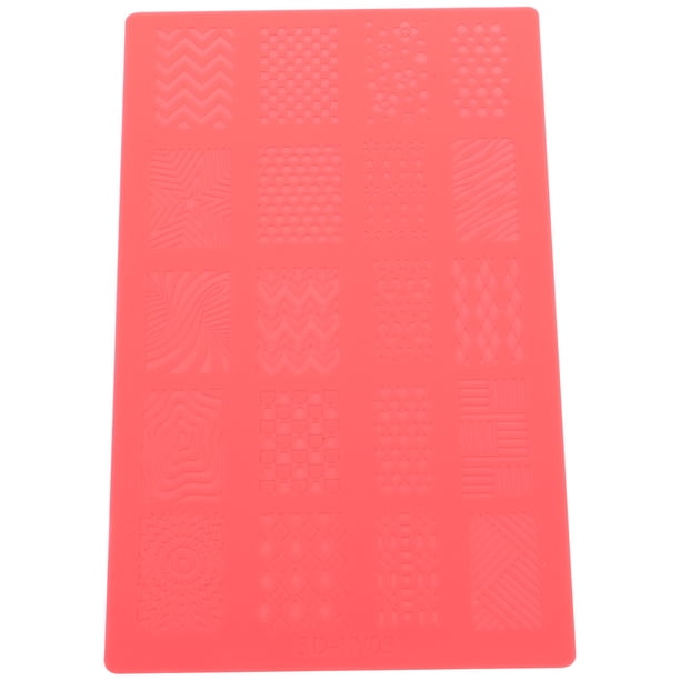 EeaseMX 1 plantilla de uñas para mujer, placa de estampado para manicura DIY (roja)