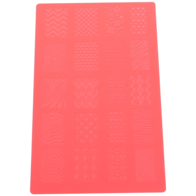 MasteelfCA 1 Pce Gabarit d'Ongles pour Femmes Plaque de Estampage Outil de Manucure DIY (Rouge)