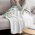 thumbnail image 3 of Eucalyptus Blanket Soft Cozy Warm Twin Blanket for Bed, Plush Fuzzy Flannel Fleece Blankets for Sofa, Spring Plant Watercolor Fruit Green White Throw Blankets for Couch, Gifts for Men, 60"x80", 3 of 9