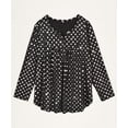 thumbnail image 3 of TIYOMI Ladies Plus Size 4X Swing Flowy Tops Sequin Polka Dots V Neck Blouses Long Sleeve Tunics Pleated Babydoll Casual Shirts Fall Tunics 4XL 24W 26W, 3 of 4